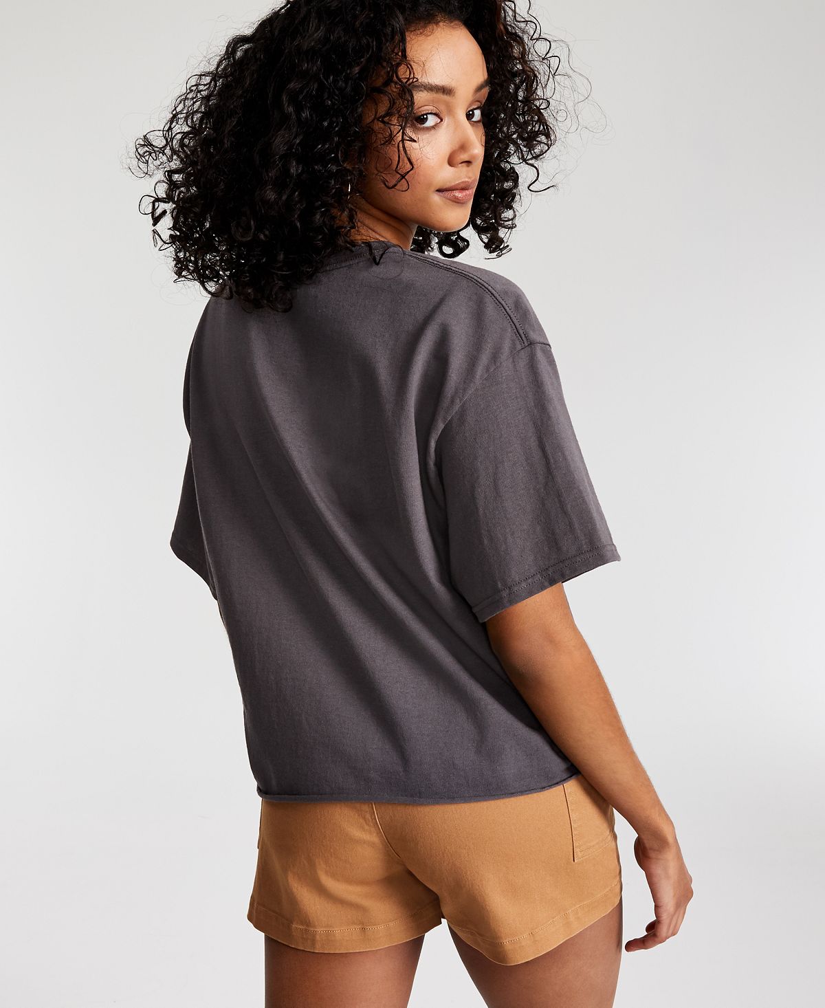 Junk Food Women's Crew Neck T-Shirt Gray Size Small