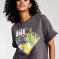 Junk Food Women's Crew Neck T-Shirt Gray Size Small