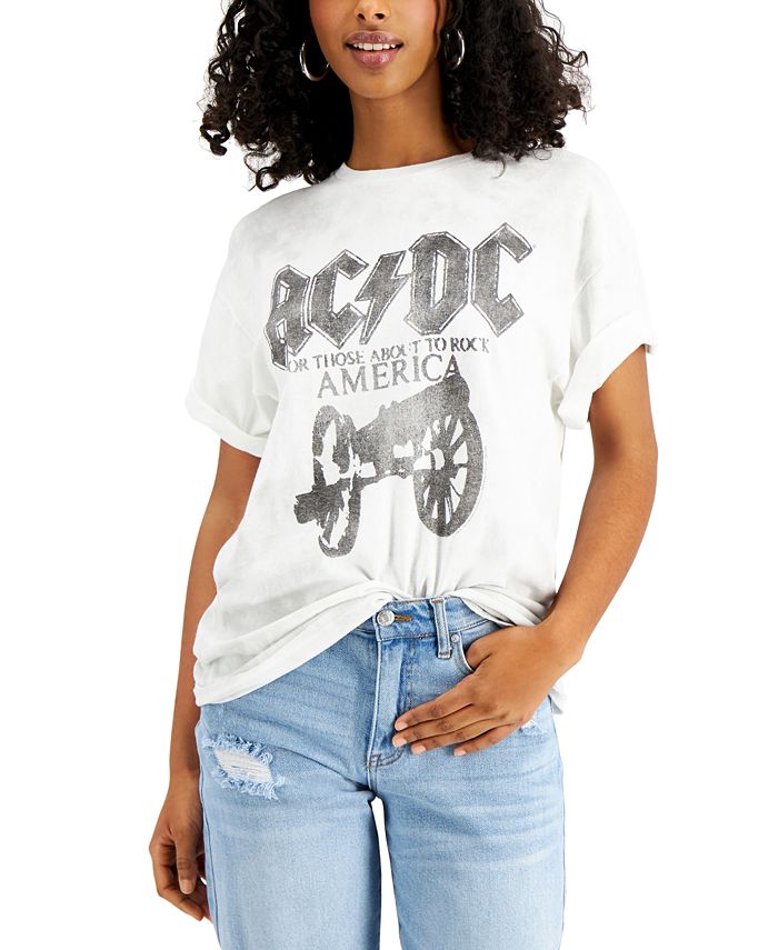 Junk Food Women's Acdc Cotton T-Shirt White Size Large