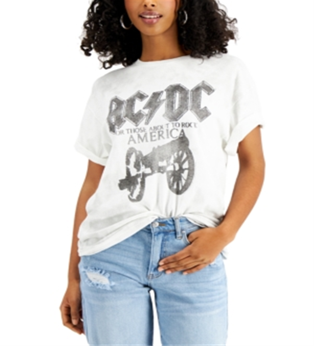 Junk Food Women's Acdc Cotton T-Shirt White Size Large