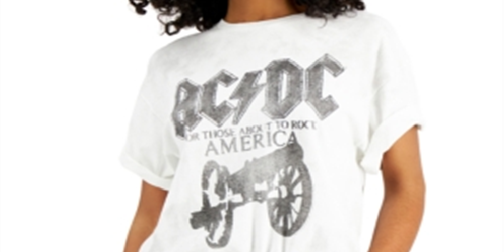 Junk Food Women's Acdc Cotton T-Shirt White Size Large