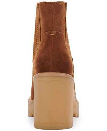 Dolce Vita Women's Caster H2o Waterproof Block Heel Bootie Brown Size 9 M