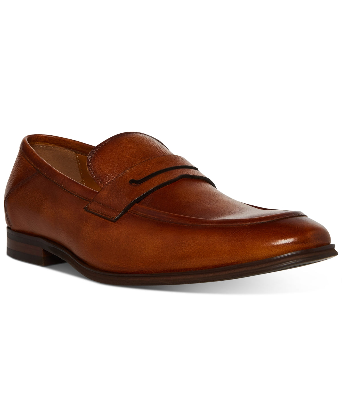 Steve Madden Men's Axionn Leather Penny Loafer Shoes Brown Size 9.5