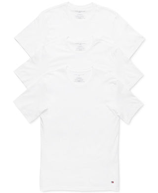 Tommy Hilfiger Men's 3 Pk Classic Cotton T-Shirts White Size Small