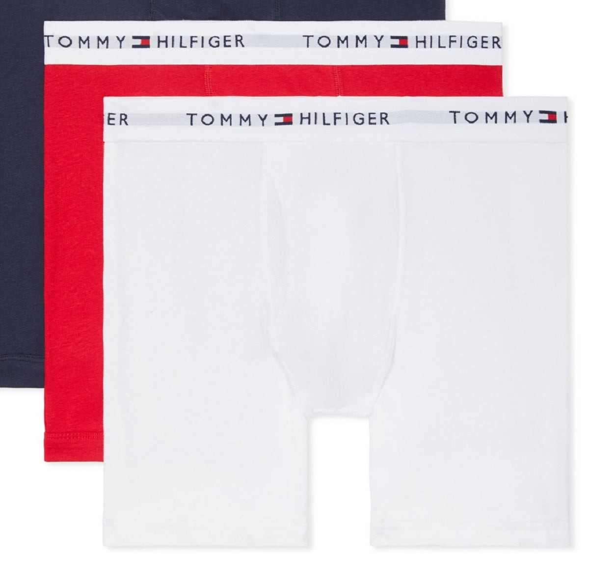 Tommy Hilfiger Men's 3 Pk Classic Cotton Boxer Briefs Red Size X-Large
