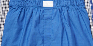 Tommy Hilfiger Men's 3 Pk Classic Printed Cotton Poplin Boxers Blue Size XXL