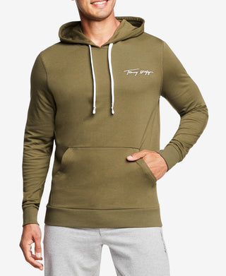Tommy Hilfiger Men's Modern Essentials Brushed Back Fleece Lounge Hoodie Green Size Medium