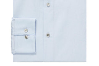 Calvin Klein Men's Slim Fit Wrinkle Free Herringbone Dress Shirt Blue Size 32X33