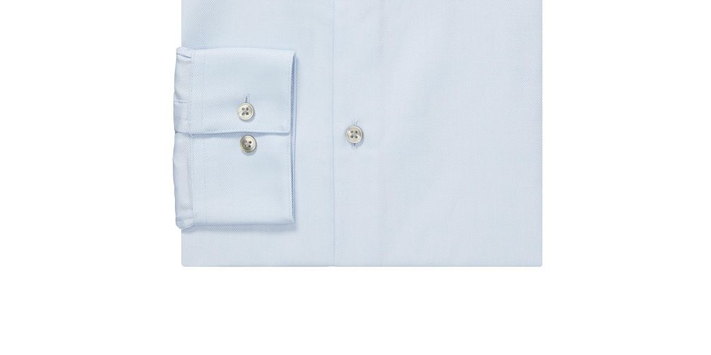 Calvin Klein Men's Slim Fit Wrinkle Free Herringbone Dress Shirt Blue Size 16X34X35