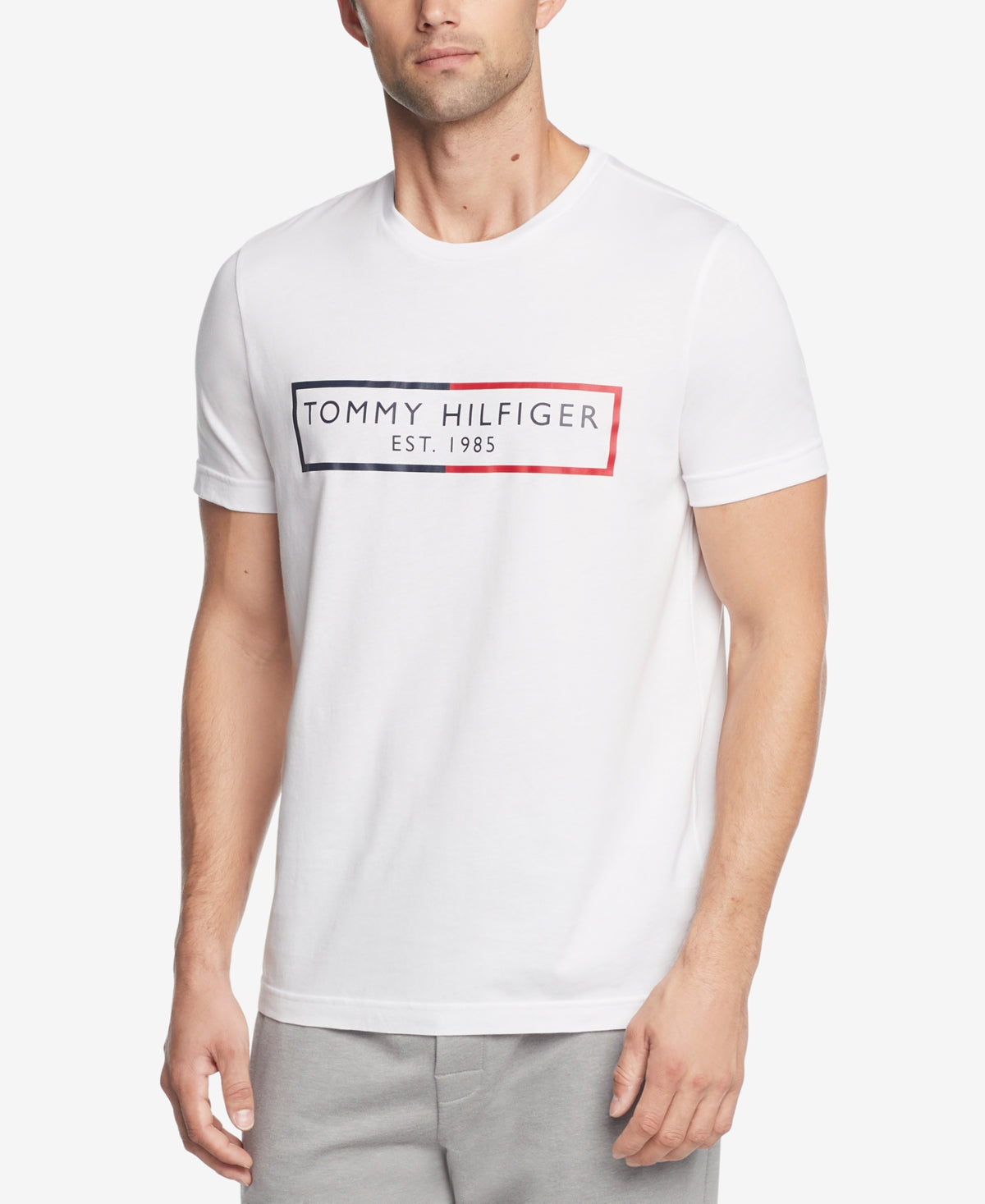 Tommy Hilfiger Men's Modern Essentials Logo Graphic T Shirt White Size Large