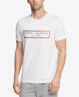 Tommy Hilfiger Men's Modern Essentials Logo Graphic T Shirt White Size Large