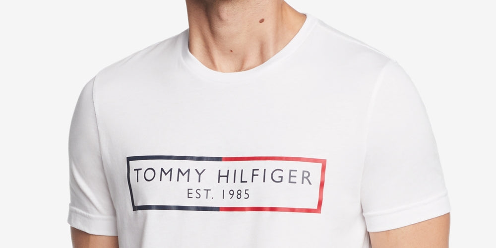 Tommy Hilfiger Men's Modern Essentials Logo Graphic T Shirt White Size Large