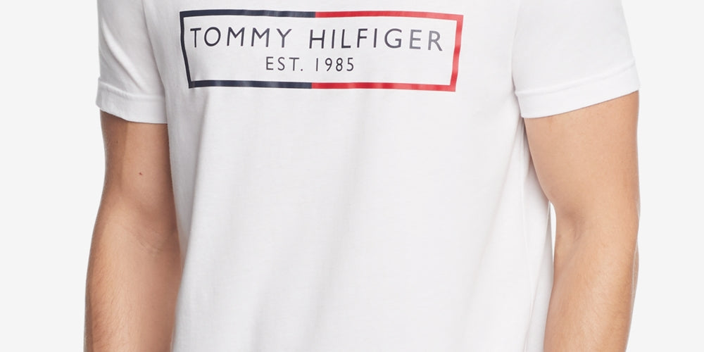 Tommy Hilfiger Men's Modern Essentials Logo Graphic T Shirt White Size Large