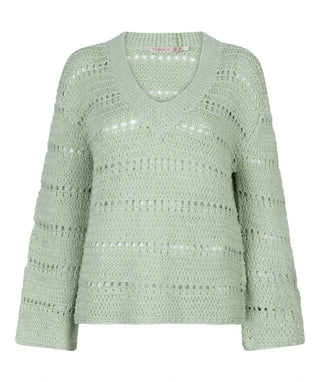 Esqualo - Crochet V-neck Sweater
