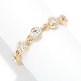 Gems of Distinction 14K Gold 0.37ctw Bezel Set Diamond Station Ring