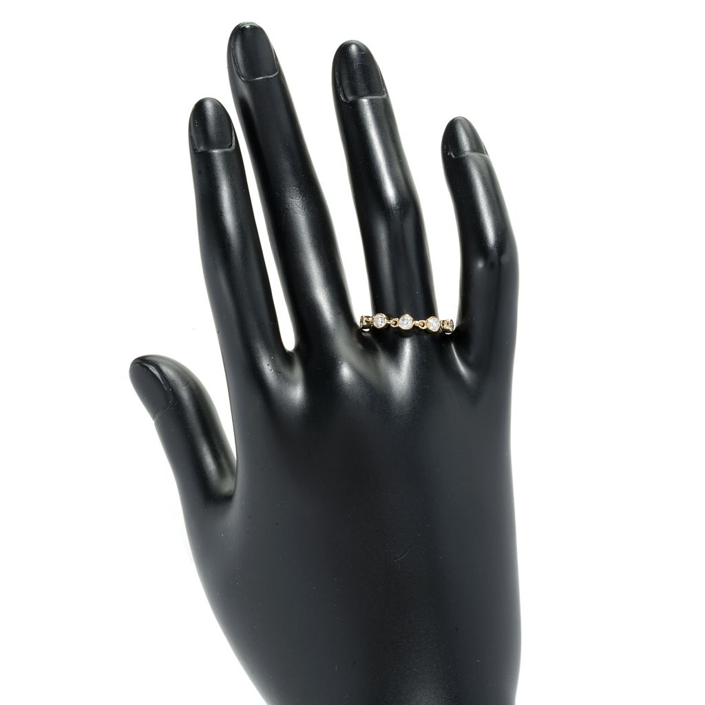 Gems of Distinction 14K Gold 0.37ctw Bezel Set Diamond Station Ring