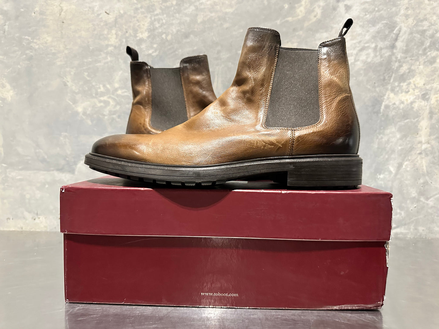 To Boot New York Men's Julius Chelsea Boot In Todi Brandy At Nordstrom Brown Size 12
