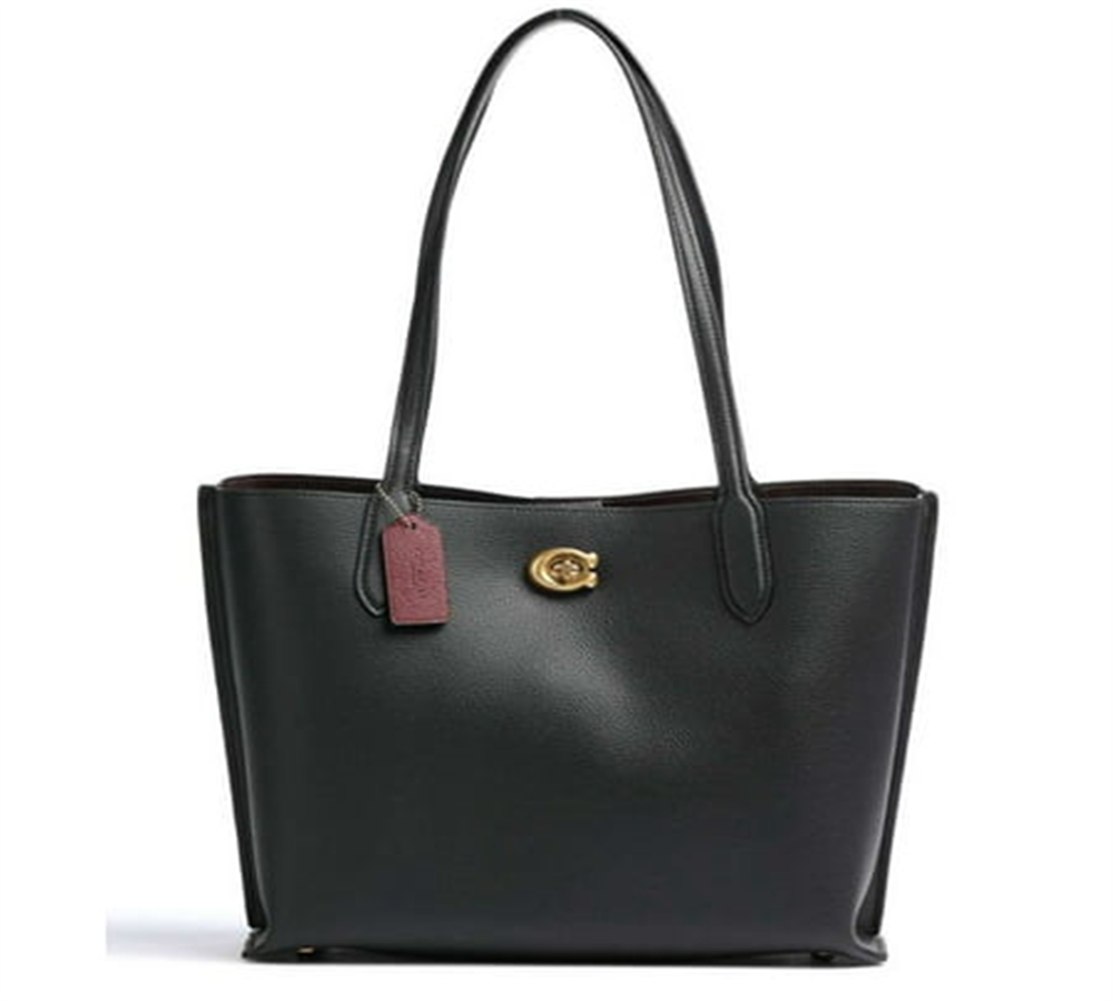 Coach Women's Polished Pebble Leather Willow Tote Black Size Regular