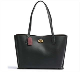 Coach Women's Polished Pebble Leather Willow Tote Black Size Regular