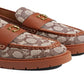 Coach Women's Leah Textured Jacquard Loafer Brown Size 7 B