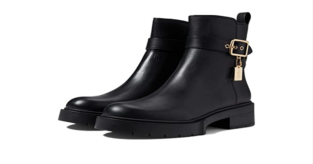 Coach Women's Lacey Leather Bootie Black Size 7