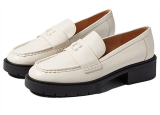 Coach Women's Leah Leather Loafer White Size 8 B
