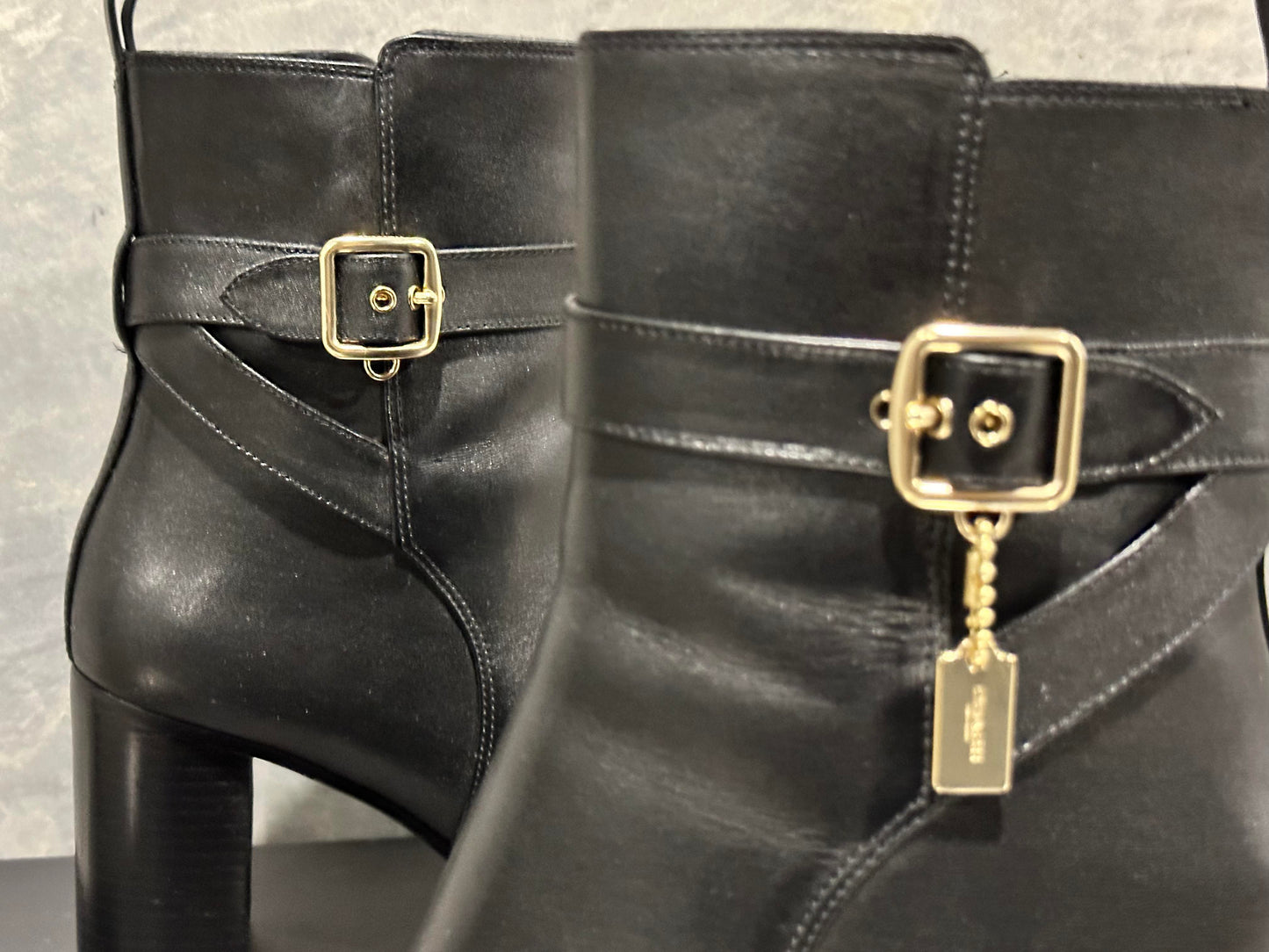 Coach Women's Olivia Leather Bootie Black Size 9 B