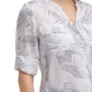 Calvin Klein Women's Paisley Print Shirt Gray Size Small