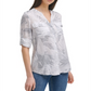 Calvin Klein Women's Paisley Print Shirt Gray Size Small