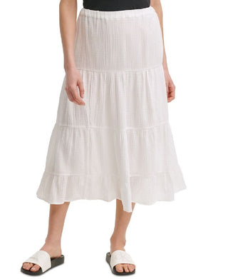Calvin Klein Women's Midi A Line Skirt White Size Large
