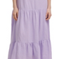 Calvin Klein Women's Solid Gauze Tiered Maxi Dress Purple Size XL
