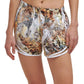 Calvin Klein Women's Printed Shorts Yellow Size Large