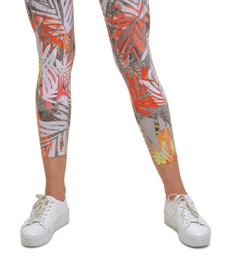 Calvin Klein Women's Printed High Waist Length Leggings Brown Size Large