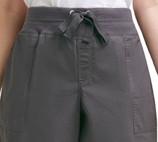 Calvin Klein Women's Cotton Convertible Bermuda Shorts Gray Size 1X