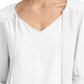 Calvin Klein Women's Tie Neck Roll Sleeve Linen Top White Size X-Large