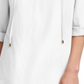 Calvin Klein Women's Tie Neck Roll Sleeve Linen Top White Size X-Large