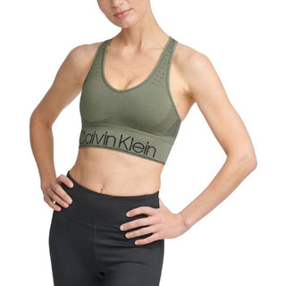 Calvin Klein Women's Mid Impact Sports Bra Green Size X-Small