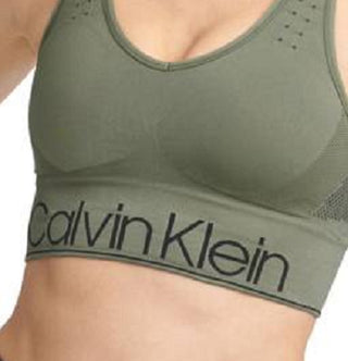 Calvin Klein Women's Mid Impact Sports Bra Green Size X-Small
