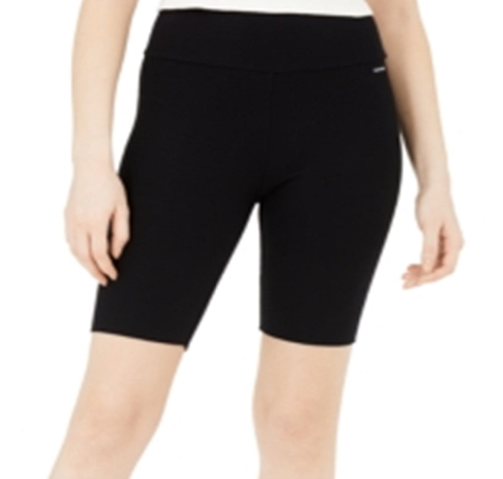 Calvin Klein Women's High Waist Ribbed Bike Shorts Black Size Small