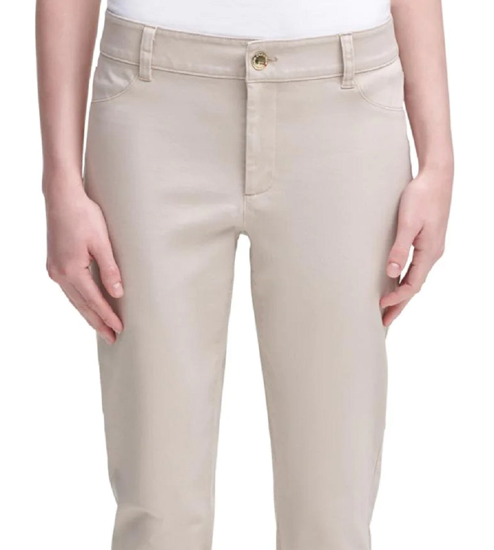 Calvin Klein Women's Stretch Cotton Twill Pants Brown Size 2