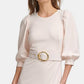 Calvin Klein Women's Balloon Sleeve Belted Sheath Dress Pink Size 4