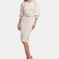 Calvin Klein Women's Balloon Sleeve Belted Sheath Dress Pink Size 16