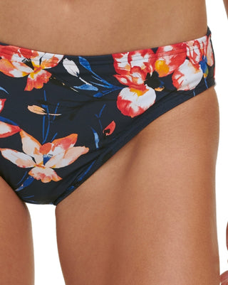 Tommy Hilfiger Women's Coral Water Iris Floral Print Bikini Swim Bottoms Blue Size Small