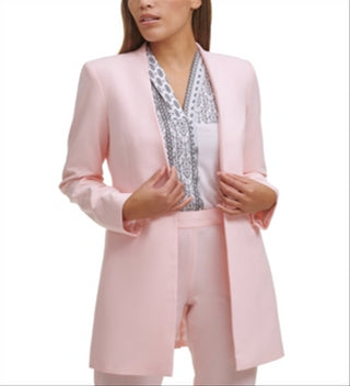 Calvin Klein Women's Open Front Topper Jacket Pink Size 2 Petite