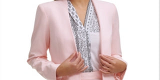 Calvin Klein Women's Open Front Topper Jacket Pink Size 2 Petite