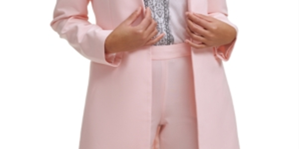 Calvin Klein Women's Open Front Topper Jacket Pink Size 2 Petite