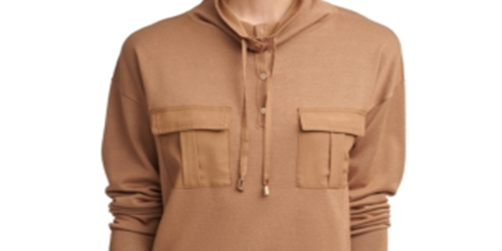 Calvin Klein Women's Funnel Neck Sweater Brown Size Medium