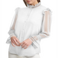 Calvin Klein Women's Chiffon Ruffle Top White Size Large