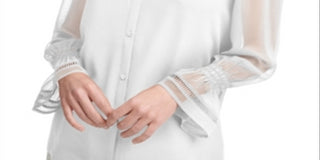 Calvin Klein Women's Chiffon Ruffle Top White Size Large