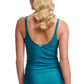 Calvin Klein Women's  Ruched Tummy-Control Tankini Top  Swimsuit Green Size XL